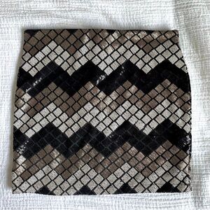 Sequin skirt geometric gold black silver